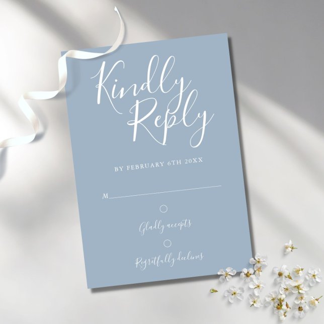 Dusty Blue Signature Script Simple Modern RSVP (Creator Uploaded)
