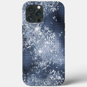 Dusty Blue Silver Glitter Sparkly iPhone 13 Pro Max Case