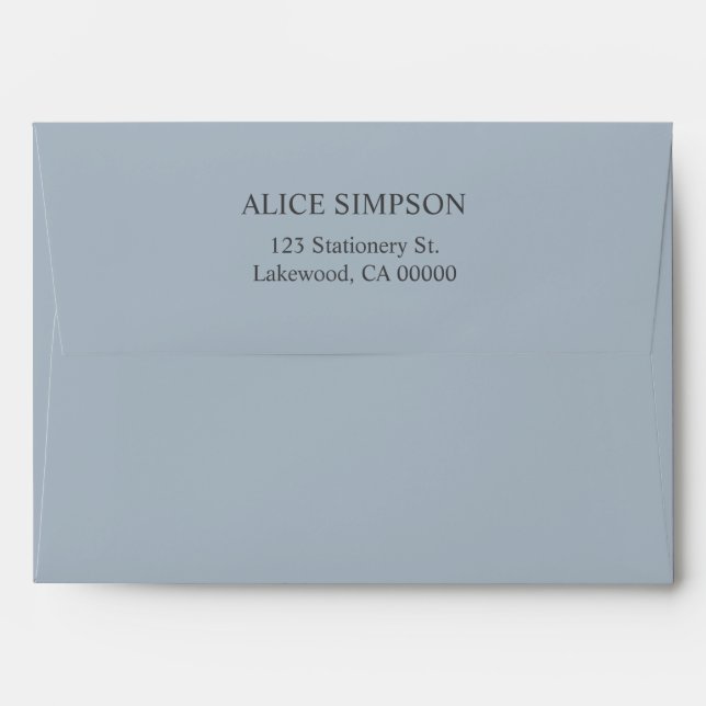 Dusty Blue Simple Elegant Envelope (Back (Top Flap))