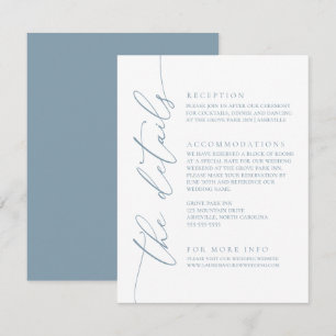 Dusty Blue Simple Elegant Wedding 2 Enclosure Card