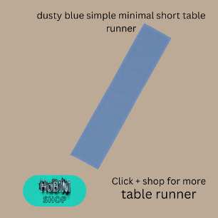 dusty blue simple minimal short table runner