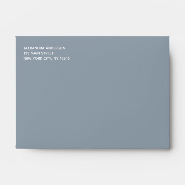 Dusty Blue Simple Minimalist Coloured Envelope (Front)