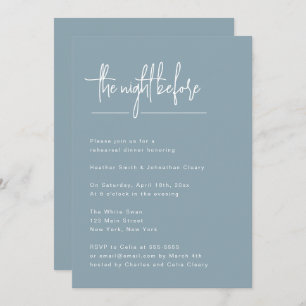 Dusty Blue Simple Rehearsal Dinner Invitation