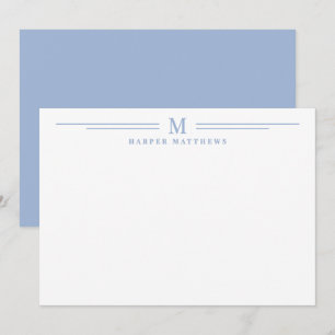 Dusty Blue Simple Two Border Minimalist Card