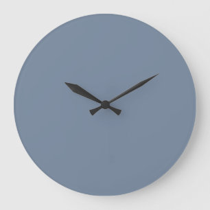 Dusty Blue Slate Grey Grey Solid Colour Background Large Clock