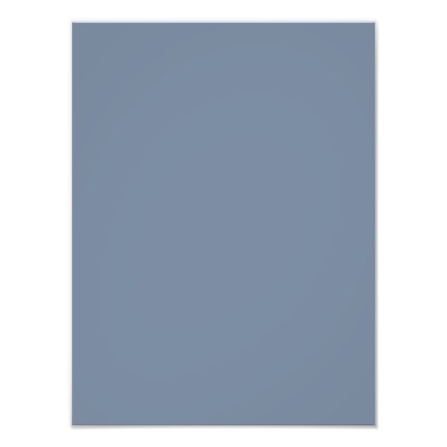 Dusty Blue Slate Grey Grey Solid Colour Background Photo Print (Front)