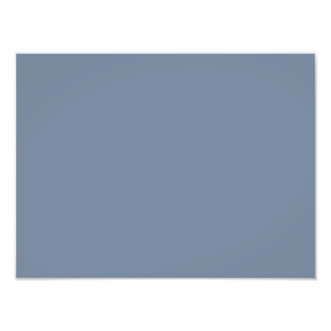Dusty Blue Slate Grey Grey Solid Colour Background Photo Print (Front)