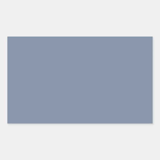 Dusty Blue Slate Grey Grey Solid Colour Background Rectangular Sticker (Front)