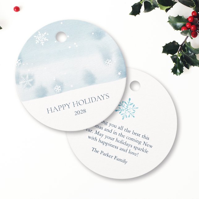 Dusty Blue Snowflake Favour Tags (Creator Uploaded)