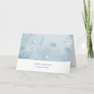 Dusty Blue Snowflake Holiday Card