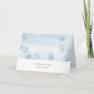 Dusty Blue Snowflake Holiday Card