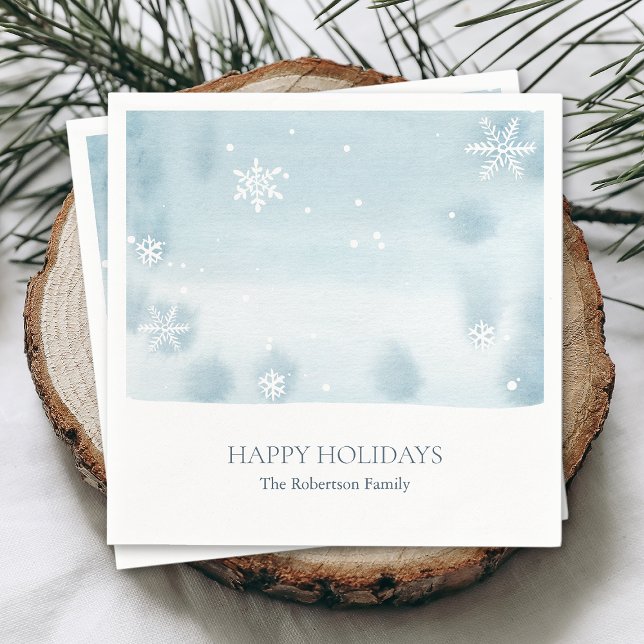 Dusty Blue Snowflake Paper Napkin (Creator Uploaded)