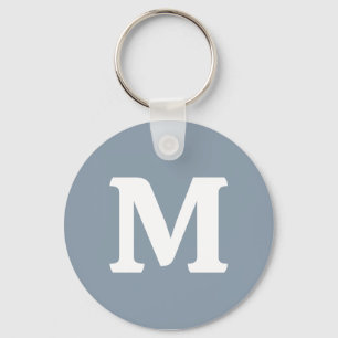 Dusty Blue Solid Colour Key Ring