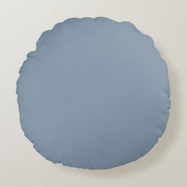 Dusty Blue Solid Colour Round Cushion (Front)