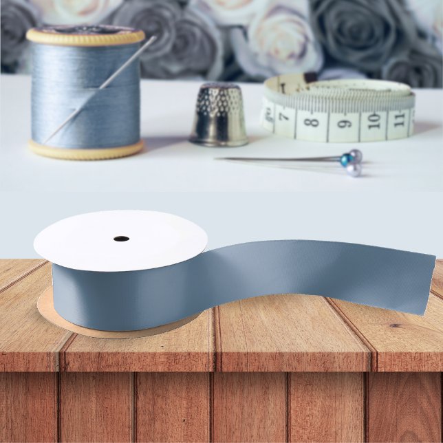 Dusty Blue Solid Colour Simple Minimalist Satin Ribbon (dusty blue ribbon)