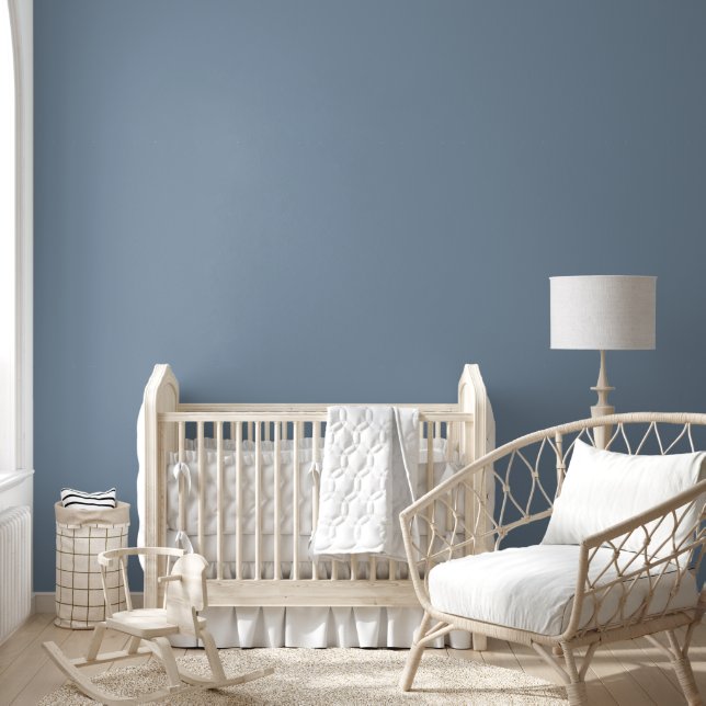 Dusty Blue Solid Colour Wallpaper (Kids)