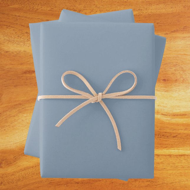 Dusty Blue Solid Colour Wrapping Paper Sheet (Creator Uploaded)