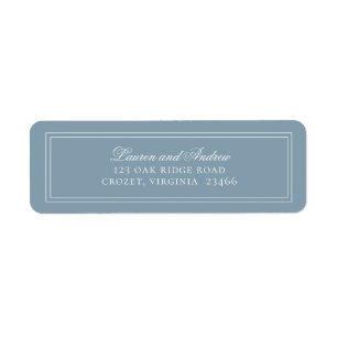 Dusty Blue Solid Modern Minimalist Return Address Label
