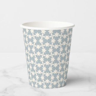 Dusty Blue Star Pattern Paper Cup