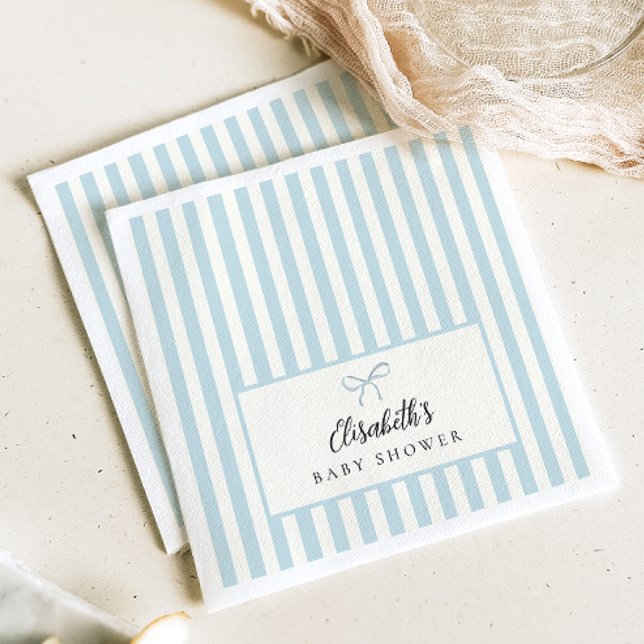 Dusty Blue Stripes Classic Party Napkins (Creator Uploaded)
