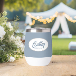 Dusty Blue Stylised Name Wedding Bridesmaid