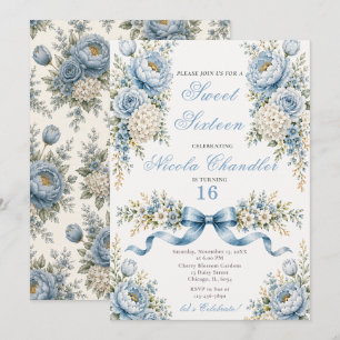 Dusty Blue Sweet Sixteen Invitation