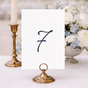 Dusty Blue Table 7 – French Stripe Wedding Invitation