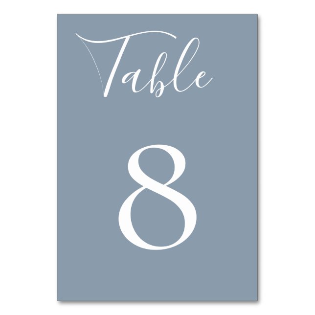 Dusty Blue Table Number Card (Front)