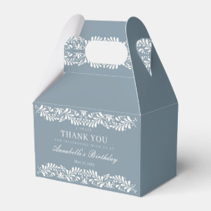 Dusty Blue Talavera Fiesta Birthday Dessert Favour Box