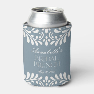 Dusty Blue Talavera Spanish Fiesta Bridal Brunch Can Cooler
