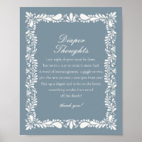 Dusty Blue Talavera Tile Diaper Thoughts Shower