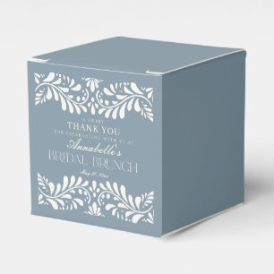 Dusty Blue Talavera Tile Fiesta Bridal Brunch Favour Box