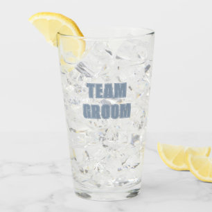 Dusty Blue Team Groom Bachelor Party Glass