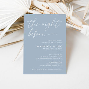 Dusty Blue The Night Before Rehearsal Dinner Invitation