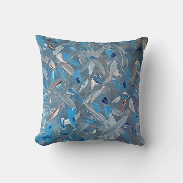 Dusty Blue Throw Pillow (Front)