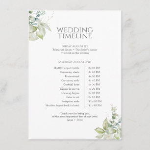 Dusty Blue Timeline Card   Elegant Spring Floral