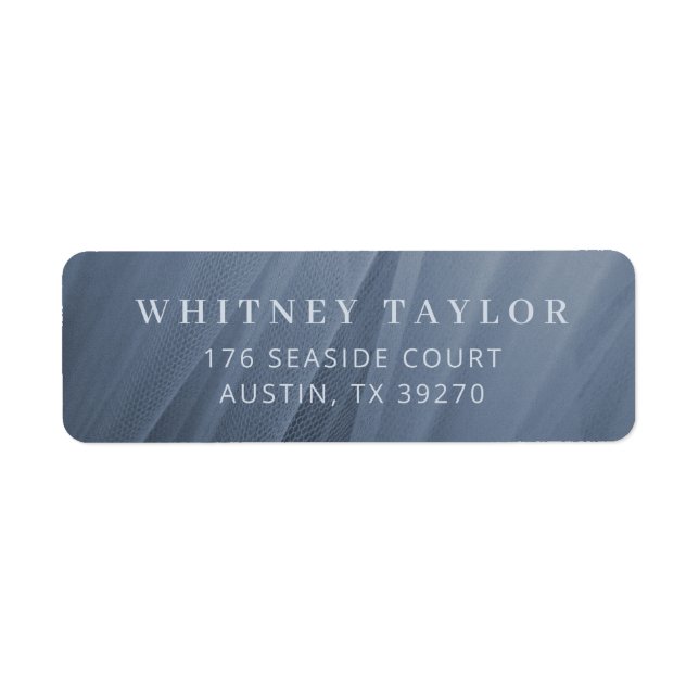 Dusty Blue Tulle Texture Return Address Label (Front)