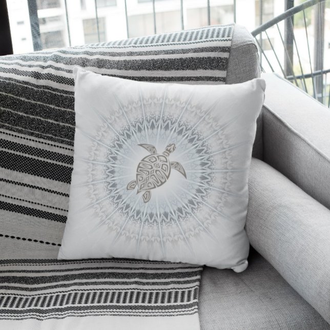  Dusty Blue Turtle And Mandala Cushion (Creator Uploaded)