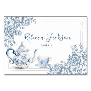 Dusty Blue Victorian Garden Afternoon Tea Table Number