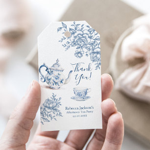 Dusty Blue Victorian Garden Bridal Tea Thank You Gift Tags