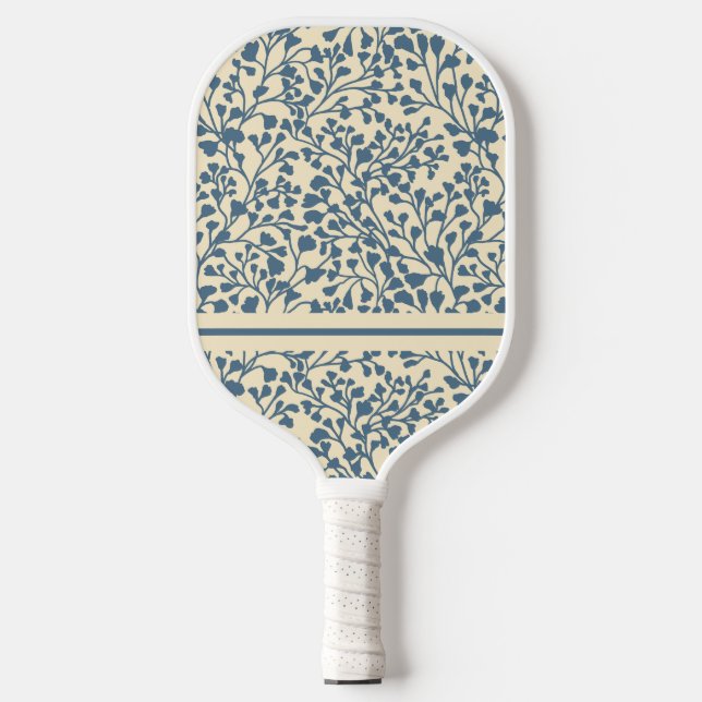 Dusty Blue Vines Pickleball Paddle (Front)