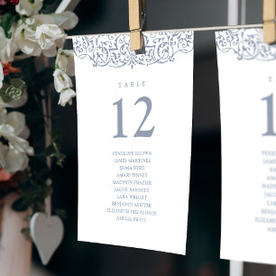 Dusty Blue Vintage Table Number Seating Chart