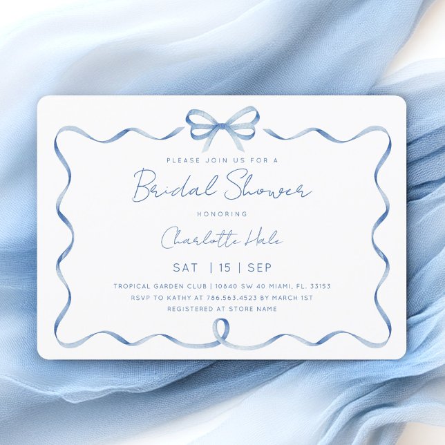 Dusty Blue Watercolor Bridal Shower Invitation (Creator Uploaded)