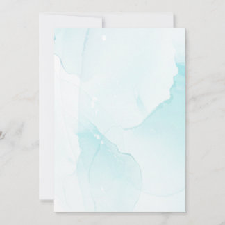 Dusty Blue Watercolor Floral Boho Invitation