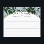 Dusty Blue watercolor greenery wedding advice card<br><div class="desc">Modern Watercolor Greenery wedding advice & wishes</div>