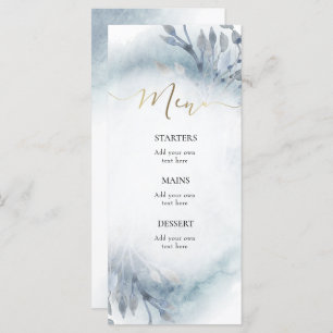 dusty blue watercolor Menu