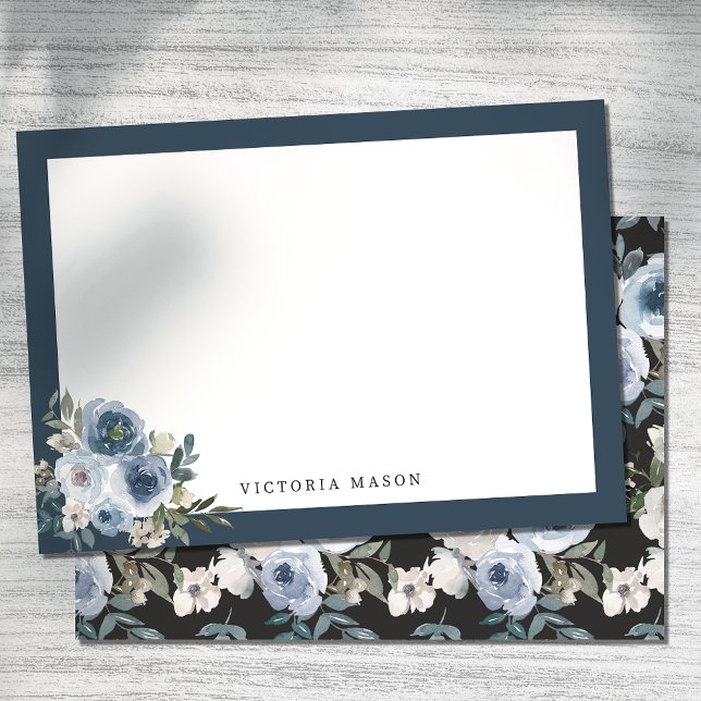 Dusty Blue Watercolor Roses Card (Creator Uploaded)