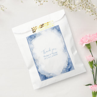 Dusty Blue Watercolor Splash marble Wedding Favour Bag