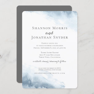 Dusty Blue Watercolor Wedding Invitations