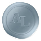 Dusty Blue Wax Seal Monogram Wedding Stickers